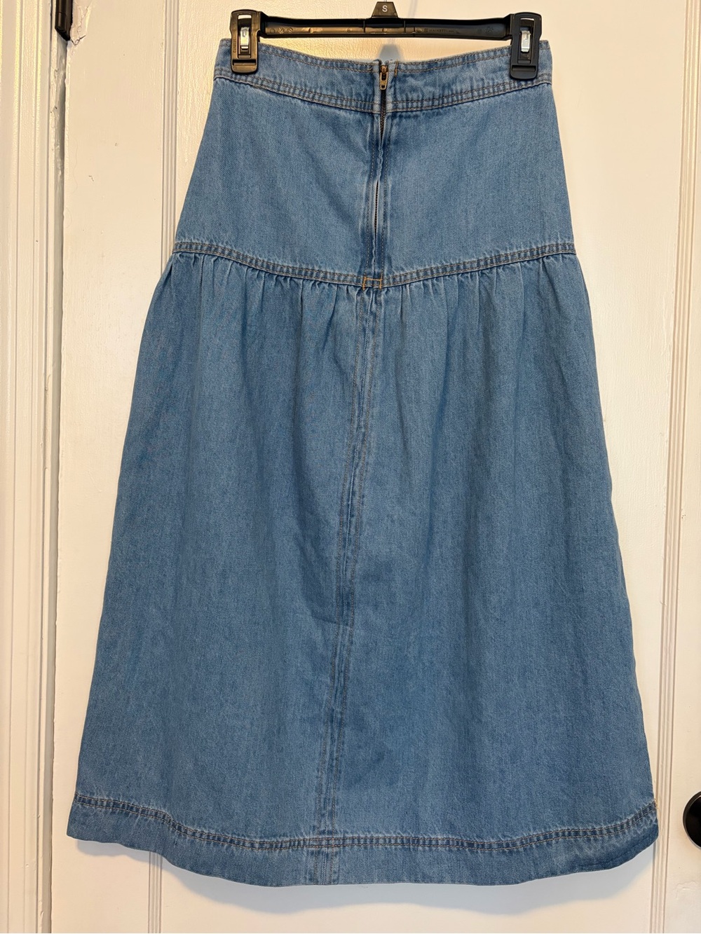 Blue Denim High-Waist Midi Skirt - Picture 5 of 6
